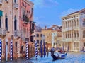 Beautiful Venice with a gondola on Canale Grande