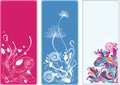 Beautiful vertical floral bookmarks and banners Royalty Free Stock Photo