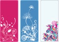 Beautiful vertical floral bookmarks and banners