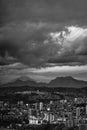 Beautiful vertical grayscale shot of Valparaiso city