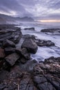 A beautiful vertical moody seascape taken on a stormy cloudy morning Royalty Free Stock Photo
