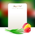 Beautiful vertical rectangular greating card with spring flowers