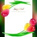 Beautiful vertical rectangular greating poster with spring flowers