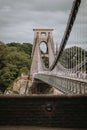 Beautiful vertical shot of Clifton suspension bridge over the River Avon in Bristol, United Kingdom. Royalty Free Stock Photo