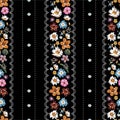 Beautiful vertical stripe Liberty flower with polka dots lace seamless pattern ,Floral meadow background for textile, fabric,