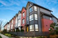 Beautiful and very modern townhouses. New development on real estate market. Royalty Free Stock Photo