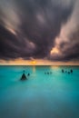 Beautiful and very nice longexposure sunset landscape over the beach