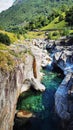 Beautiful Verzasca River at Lavertezzo in the Verzasca Valley, Ticino Tessin in Switzerland.- Nature landscape background portrait Royalty Free Stock Photo