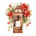 beautiful vibrant floral post box clipart illustration