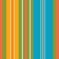 Beautiful vibrant orange, yellow, green and aqua blue stripes in varied widths. Seamless vertical geometric vector