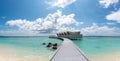 Beautiful vibrant panorama of the tropical island in the ocean