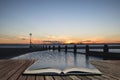 Beautiful vibrant Spring sunset long exposure beach landscape co