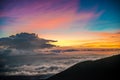 Beautiful Vibrant Sunset on Mauna Kea, Hawaii Royalty Free Stock Photo