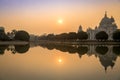 Beautiful Victoria Memorial architectural building monument and museum at sunrise.