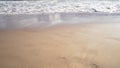 Beautiful video with sea waves. Waves pour on the sandy shore. Very beautiful nature with the sea