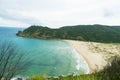 Beautiful Vietnam landscape, amazing and wonderful beach with mountain around