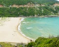 Beautiful Vietnam landscape, amazing and wonderful beach with mountain around