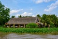 Beautiful Vietnamese restaurant located at tributary river of Mekong River, near Ho Chi Minh City, Vietnam