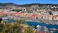 Beautiful view above Port of Nice on French Riviera Royalty Free Stock Photo