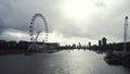 Beautiful view above the River Thames on London eye, County Hall, Westminster Bridge, Big Ben and Houses of Parliament Royalty Free Stock Photo