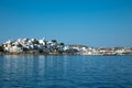 View of adamantas village from the sea Royalty Free Stock Photo