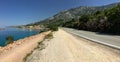A beautiful view of the adriatic highway or e65 along the coast of the adriatic sea in Croatia. Royalty Free Stock Photo