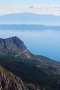 View from Biokovo mountain to Croatian islands and Adriatic sea Royalty Free Stock Photo