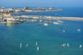 Beautiful view of Adriatic sea , lungomare and port of Bari Royalty Free Stock Photo