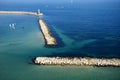 Beautiful view of Adriatic sea , lungomare and port of Bari Royalty Free Stock Photo