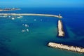 Beautiful view of Adriatic sea , lungomare and port of Bari Royalty Free Stock Photo