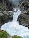 A beautiful view of Aharbal waterfall in Kashmir. Royalty Free Stock Photo