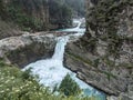 A beautiful view of Aharbal waterfall in Kashmir. Royalty Free Stock Photo