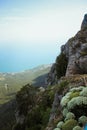 The beautiful view of AI-Petri mountain. the mountains and the sea of Crimea. Mountain and sea landscape