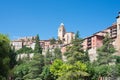Beautiful view of Albarracin from below. Picturesque architecture, cathedral and houses..Teruel, Aragon, Spain Royalty Free Stock Photo