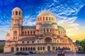 A beautiful view of the Alexander Nevsky Cathedral in Sofia, Bulgaria