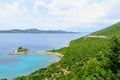 A beautiful view along the Adriatic highway beside a remote turquoise bay along the coast of Croatia outside of Dubrovnik. Royalty Free Stock Photo