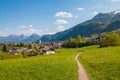 Beautiful view of alpine austrian town St.Gilgen on Wolfgangsee