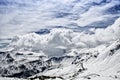 Beautiful view of Alps mountains. Snowy peaks in clouds. National Park Hohe Tauern, Austria. Royalty Free Stock Photo