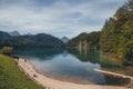 Beautiful view of Alpsee, with scenic mountain landscape near Fussen, Bavaria, Germany Royalty Free Stock Photo