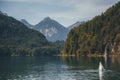 Beautiful view of Alpsee, with scenic mountain landscape near Fussen, Bavaria, Germany Royalty Free Stock Photo