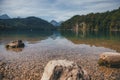 Beautiful view of Alpsee, with scenic mountain landscape near Fussen, Bavaria, Germany Royalty Free Stock Photo