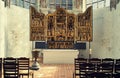 Beautiful view of an altar inside the St. Mary's Church in Lubeck, Germany Royalty Free Stock Photo