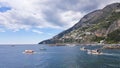 Beautiful view of Amalfi Marina Coppola port in the province of Salerno, the region of Campania, Amalfi Coast, Costiera Amalfitana