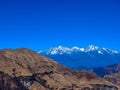 Beautiful view of the amazing maountain and hills around the Kuri Village, Kalinchowk, Nepal with the amazing valleys at 11,000 Royalty Free Stock Photo