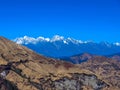 Beautiful view of the amazing maountain and hills around the Kuri Village, Kalinchowk, Nepal with the amazing valleys at 11,000 Royalty Free Stock Photo