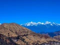 Beautiful view of the amazing maountain and hills around the Kuri Village, Kalinchowk, Nepal with the amazing valleys at 11,000 Royalty Free Stock Photo