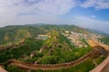 Beautiful view of the Amber fort in Rajasthan in Jaipur India with a stoned walls protecting the ancient indian palace Royalty Free Stock Photo