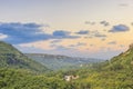 Beautiful view of the ancient fortress Tsarevets in the mountains, in Veliko Tirnovo, Bulgaria Royalty Free Stock Photo