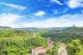 Beautiful view of the ancient fortress Tsarevets in the mountains, in Veliko Tirnovo, Bulgaria Royalty Free Stock Photo