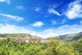 Beautiful view of the ancient fortress Tsarevets in the mountains, in Veliko Tirnovo, Bulgaria Royalty Free Stock Photo